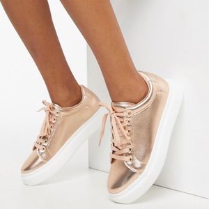 ASOS gold platform sneakers